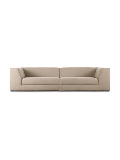 Modulares Sofa Grant (3-Sitzer), Bezug: Baumwolle 20.000 Scheuert, Gestell: Fichtenholz, Füße: Massives Buchenholz, lack, Webstoff Taupe, B 266 x T 106 cm