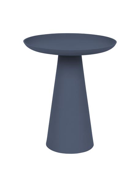 Mesa auxiliar redonda de metal Ringar, Aluminio con pintura en polvo, Azul oscuro, Ø 40 x Al 50 cm
