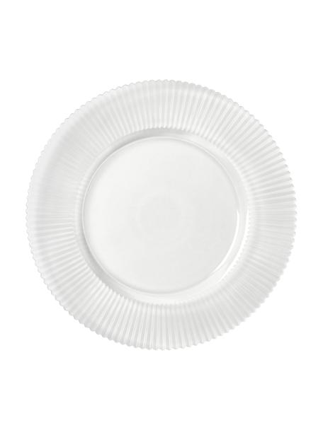 Podtalíře s drážkovaným reliéfem Effie, 2 ks, Sklo, Transparentní, Ø 33 cm