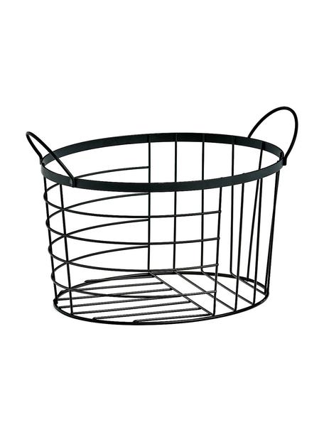 Opbergmand Megan, Gecoat metaal, Zwart, B 35 cm x H 23 cm