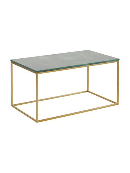 Mramorový konferenčný stolík Alys, Doska: mramorová zelená Konštrukcia: odtiene lesklej zlatej, Š 80 x V 40 cm