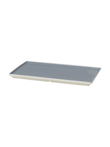 Servierplatte Eli, Steingut, Blau, Beige, L 26 x B 16 cm