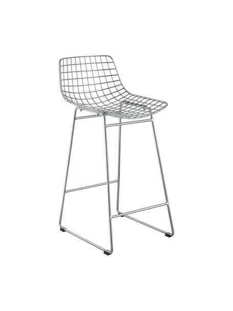 Chaise de comptoir en métal Wire, Métal, chromé, Couleur chrome, larg. 56 x haut. 86 cm