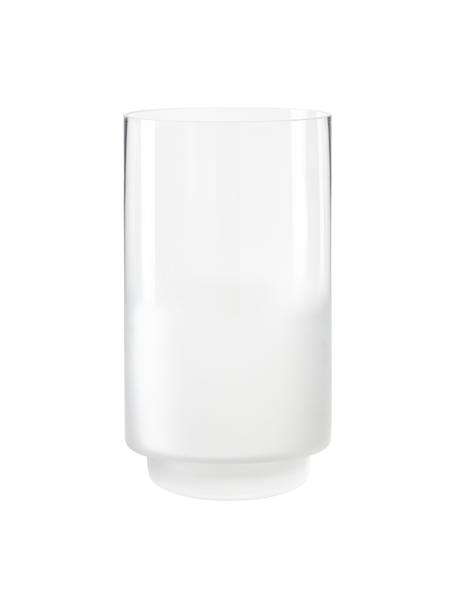 Ručne fúkaná váza Milky, Sklo, Priehľadná, biela, Ø 14 x V 25 cm