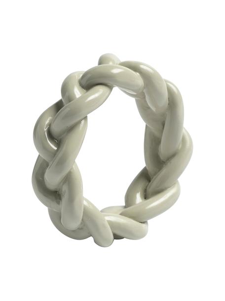 Servetringen Braid in grijs, 4 stuks, Polyresin, Grijs, Ø 6 x H 2 cm
