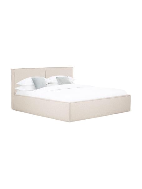 Gestoffeerd bed Dream met opbergruimte, Bekleding: polyester (gestructureerd, Frame: massief grenenhout, FSC-g, Geweven stof beige, B 200 x L 200 cm