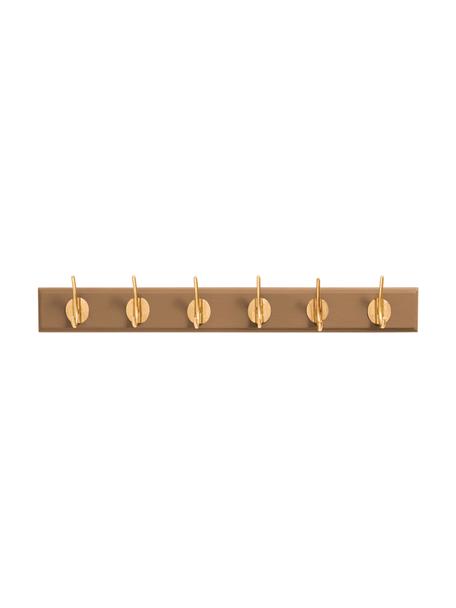 Perchero de pared Aoife, 6 colgadores, Barra: tablero de fibras de dens, Marrón, An 60 x Al 7 cm