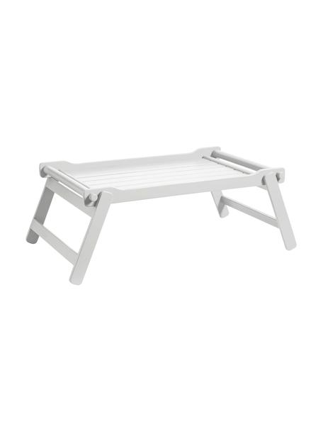 Bandeja de madera Bed, plegable, Madera de caoba, poliuretano pintado, Blanco, L 58 x An 36 cm