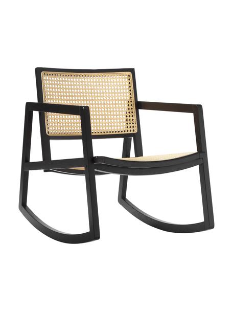 Hojdacia stolička s ratanovým výpletom Craig, Čierna, Š 58 x V 78 cm
