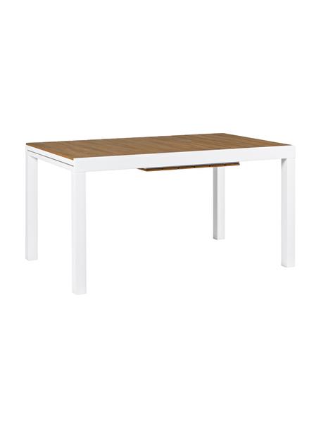 Rozkladací záhradný stôl Elias, 140 - 200 x 90 cm, Biela, hnedá, Š 140 x H 90 cm
