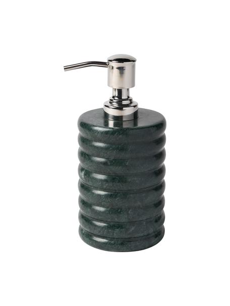 Dispenser sapone in marmo Orta, Contenitore: marmo, Testa della pompa: plastica, Verde marmorizzato, Ø 8 x Alt. 17 cm