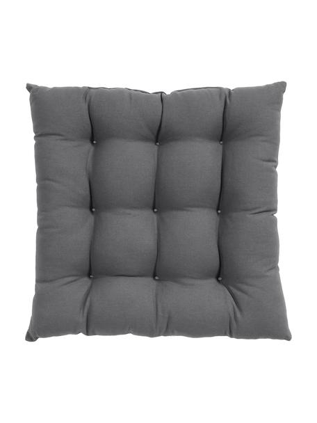Cuscino sedia in cotone grigio scuro Ava, Rivestimento: 100% cotone, Grigio scuro, Larg. 40 x Lung. 40 cm
