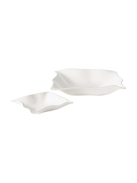 Bols décoratifs Laine, lot de 2, Porcelaine, Blanc, Lot de différentes tailles