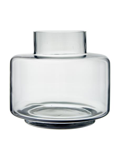 Kleine mondgeblazen vaas Hedria in grijs, Glas, Rookgrijs, Ø 18 x H 16 cm