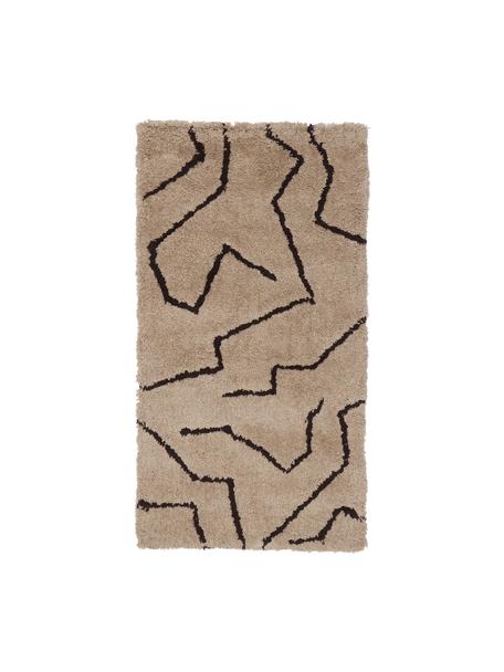 Ručne tuftovaný koberec s vysokým vlasom Davin, Béžová, Š 80 x D 150 cm (veľkosť XS)