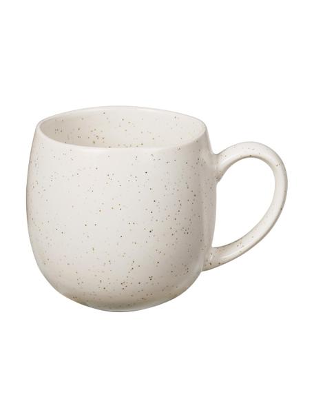Tazas grandes artesanales Nordic Vanilla, 2 uds., Gres, Blanco crema jaspeada, Ø 9 x Al 10 cm, 450 ml
