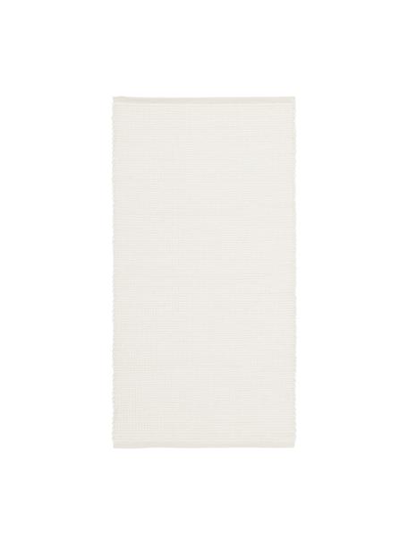 Tappeto in lana color crema tessuto a mano Amaro, Retro: 100% cotone Nel caso dei , Bianco crema, Larg. 80 x Lung. 150 cm (taglia XS)