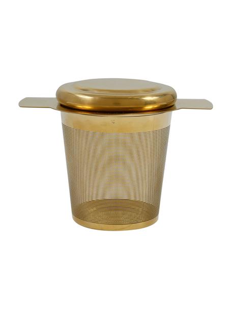 Infusor para té de metal con tapadera Universal, Acero inoxidable recubierto, Latón, An 10 x Al 8 cm