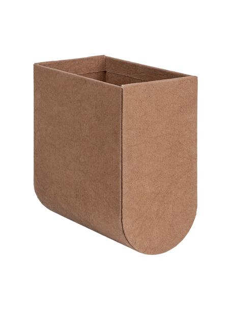 Handgefertigte Aufbewahrungsbox Curved, Bezug: 100 % Baumwolle, Korpus: Pappe, Hellbraun, B 12 x H 22 cm
