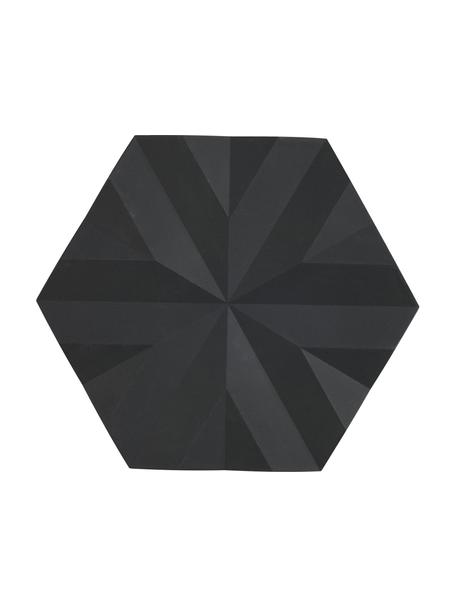 Topfuntersetzer Ori in Schwarz, 2 Stück, Silikon, Schwarz, 14 x 16 cm