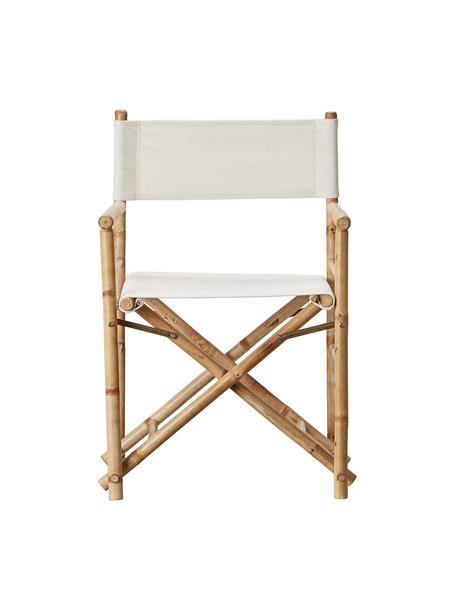 Klappbarer Regiestuhl Mandisa aus Bambus, Gestell: Bambus, naturbelassen, Cremeweiß, Hellbraun, B 58 x H 88 cm