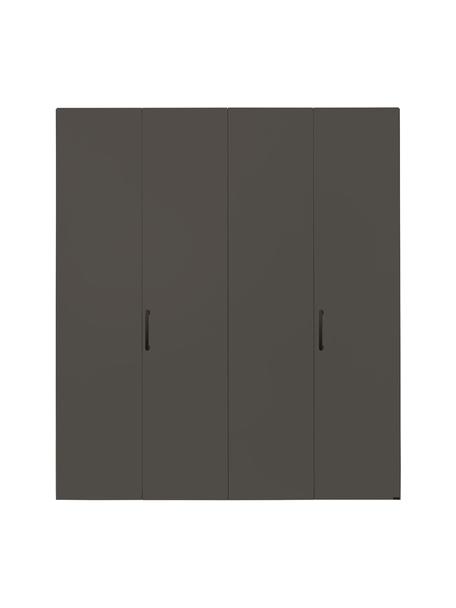 Draaideurkast Madison 4 deuren, inclusief montageservice, Frame: panelen op houtbasis, gel, Hout, grijs gelakt, B 202 cm x H 230 cm
