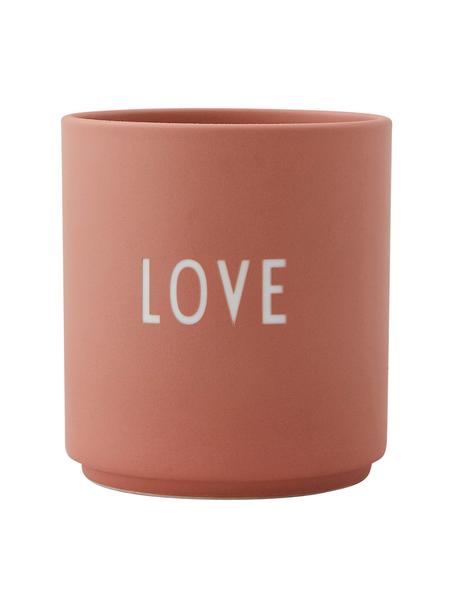 Mug design en porcelaine Favourite avec lettrage LOVE, Rose, blanc