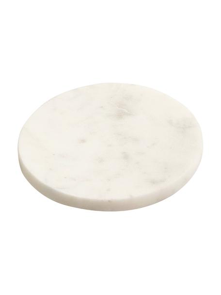 Marmor-Untersetzer Callum in Weiß, 4 Stück, Marmor, Weißer Marmor, Ø 10 x H 1 cm