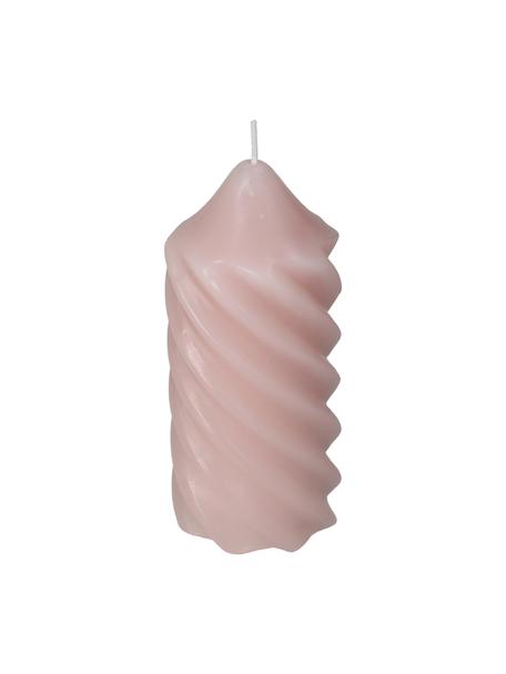 Świeca pieńkowa Spiral, Wosk, Blady różowy, Ø 7 x W 15 cm