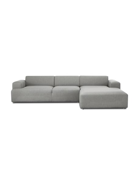 Canapé d'angle 4 places gris Melva, Tissu gris