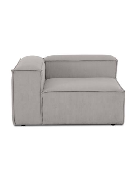 Módulo de esquina de pana sofá Lennon, Tapizado: pana (92% poliéster, 8% p, Estructura: madera de pino maciza, ma, Patas: plástico, Pana gris, An 119 x F 119 cm, chaise longue izquierda