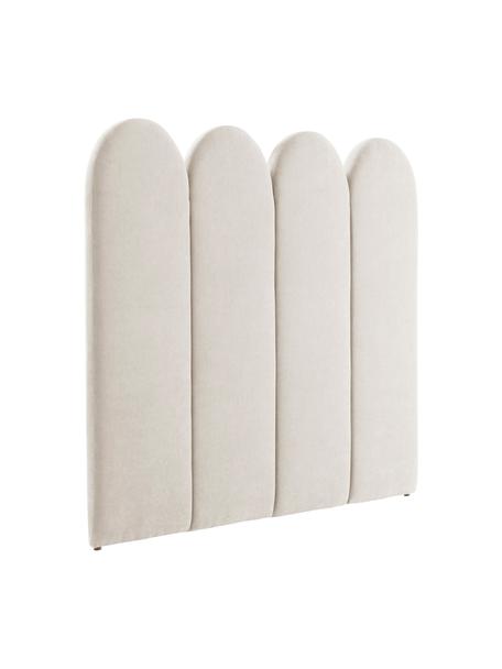 Gepolstertes Chenille-Kopfteil Miami, Bezug: 100 % Polyester Der hochw, Gestell: Kiefernholz, FSC-zertifiz, Webstoff Cremeweiß, B 185 x H 124 cm