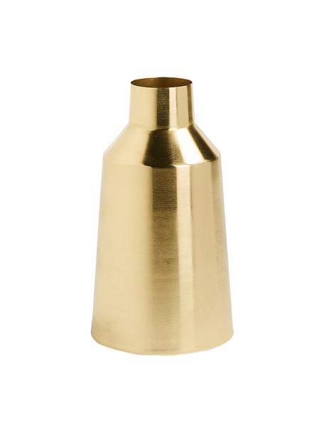 Deko-Vase Carlyn aus Metall, Metall, beschichtet, Messingfarben, Ø 15 x H 26 cm