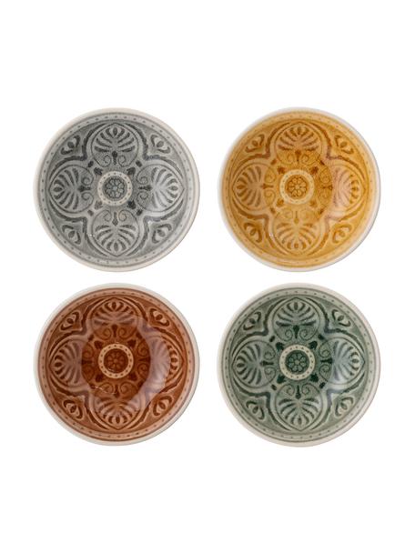 Handgemachte Dipschalen Rani im Marokko Style, 4er-Set, Steingut, Mehrfarbig, Ø 9 cm