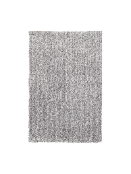 Flauschiger Melange Hochflor-Teppich Marsha in Grau, Rückseite: 55 % Polyester, 45 % Baum, Grautöne, B 80 x L 150 cm (Größe XS)
