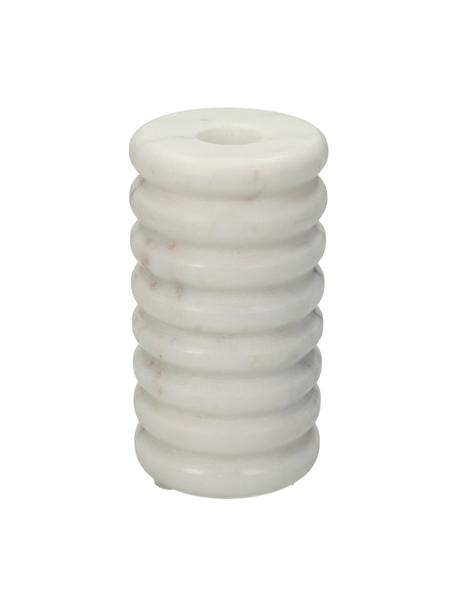 Großer Marmor-Kerzenhalter Jim in Weiß, Marmor, Weißer Marmor, Ø 6 x H 11 cm