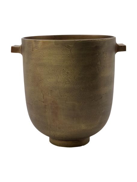 Übertopf Foem aus Metall, Metall, beschichtet, Messingfarben, Ø 20 x H 24 cm