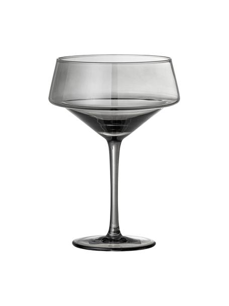 Champagnerschalen Yvette in Grau, 4 Stück, Glas, Grau, Ø 13 x H 18 cm, 330 ml