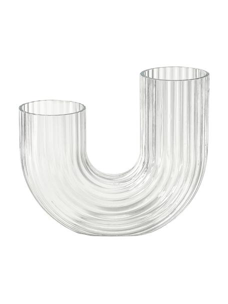 Vase en verre soufflé bouche Taiga, Verre, Transparent, Ø 9 x haut. 20 cm
