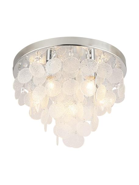 Stropná lampa zo skla Pardo, Chrómová, priehľadná, Ø 55 x V 34 cm