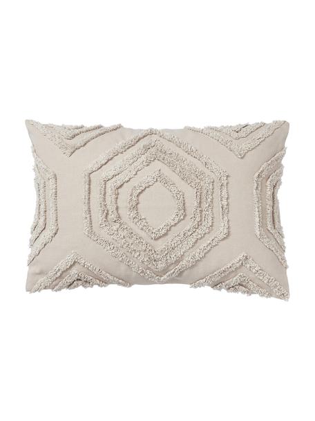 Povlak na polštář z bavlněného perkálu s všívaným vzorem Faith, 100 % bavlna, Béžová, Š 40 cm, D 60 cm