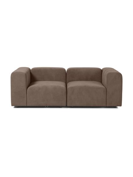 Modulares Sofa Lena (3-Sitzer), Bezug: Webstoff (88% Polyester, , Gestell: Kiefernholz, Schichtholz,, Füße: Kunststoff, Webstoff Dunkelbraun, B 209 cm x T 106 cm