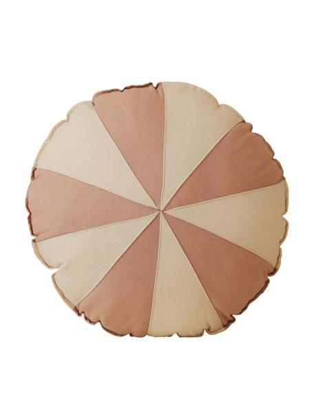 Cuscino morbido in lino Circus, Rivestimento: cotone, lino, Bianco crema, rosa, Ø 39 x Alt. 10 cm