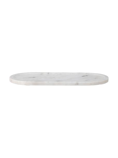 Marmor-Serviertablett Emmaluna, Marmor, Weiß, marmoriert, L 46 x B 20 cm
