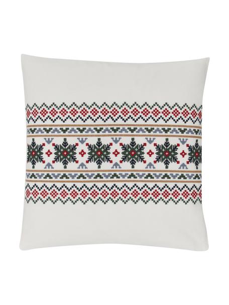 Vyšívaný povlak na polštář se zimním motivem Finn, 100% bavlna, Béžová, více barev, vzor, Š 45 cm, D 45 cm