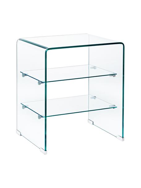Glazen nachtkastje Eben, Glas, Transparant, B 50 x H 58 cm