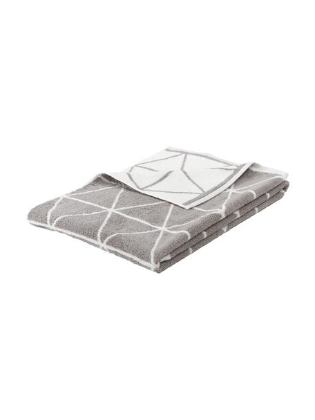 Wende-Handtuch Elina mit grafischem Muster in verschiedenen Größen, Taupe, Cremeweiß, Handtuch, B 50 x L 100 cm, 2 Stück