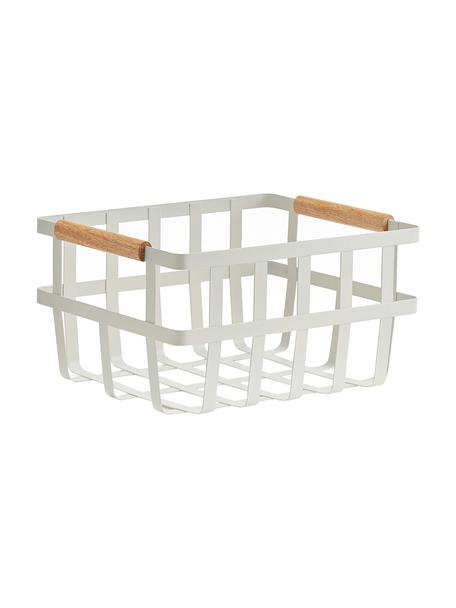 Cesta Nimbdu, Cesta: metal pintado, Asas: bambú, Blanco, An 32 x Al 18 cm