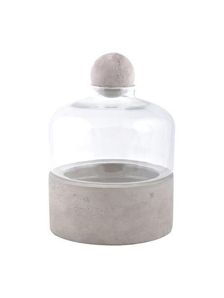 Maceta botella Budi, Botella: vidrio, Gris, transparente, Ø 18 x Al 24 cm