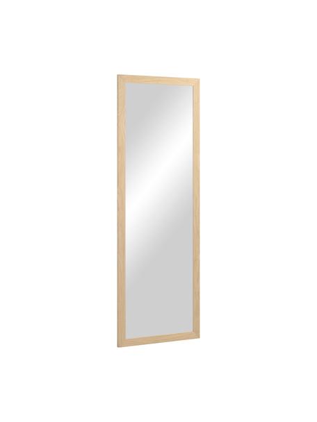 Eckiger Wandspiegel Wilany mit beigem Holzrahmen, Rahmen: Holz, Spiegelfläche: Spiegelglas, Beige, 53 x 153 cm